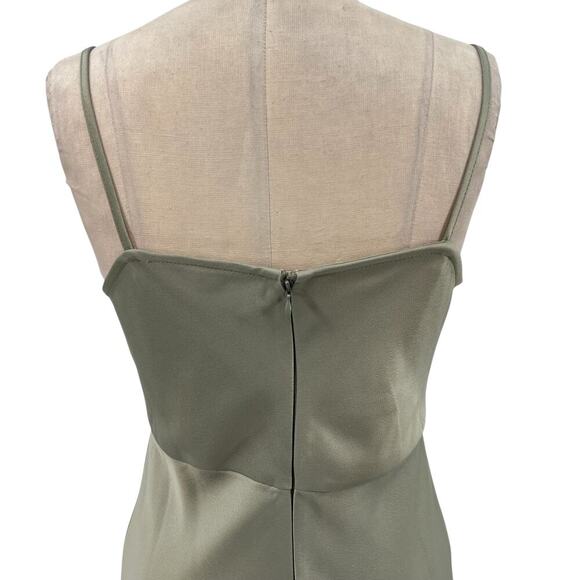 BHLDN Cali Satin Cowl-Neck Midi Slip Dress Moss Green Size US 4 - Picture 10 of 16